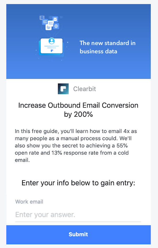 example Facebook lead form ad