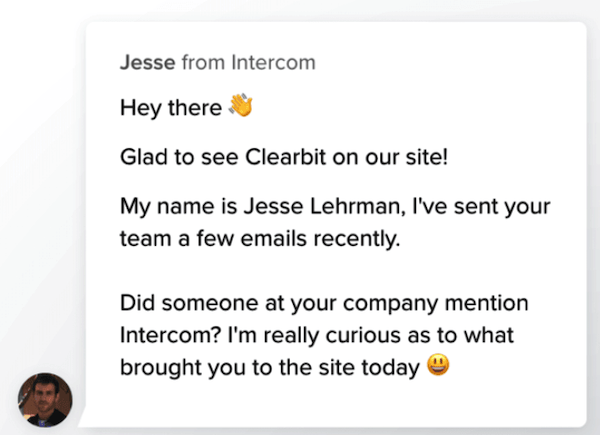 personalized chat from intercom
