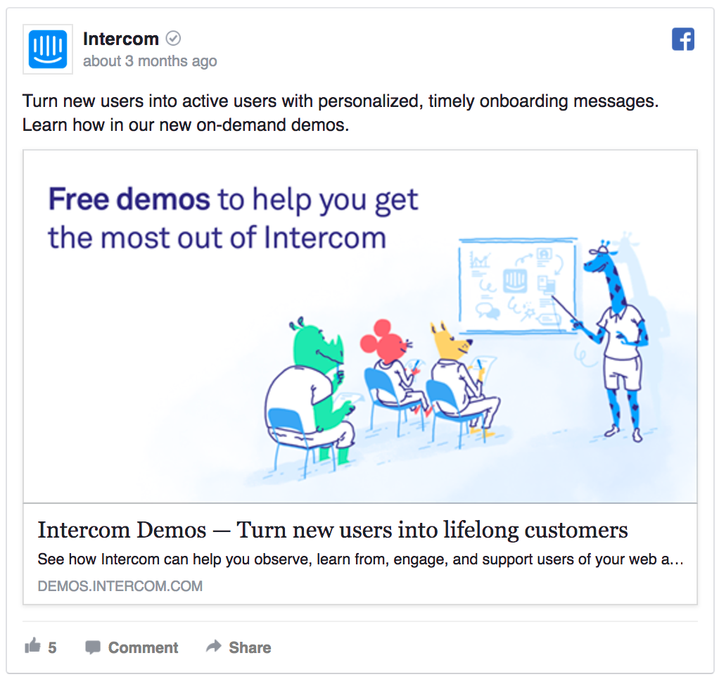 example demo ad from Intercom