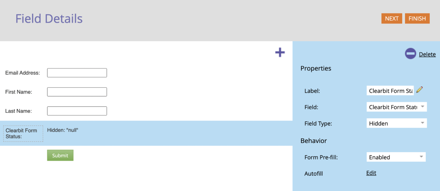 Marketo form setup setting field type to hidden